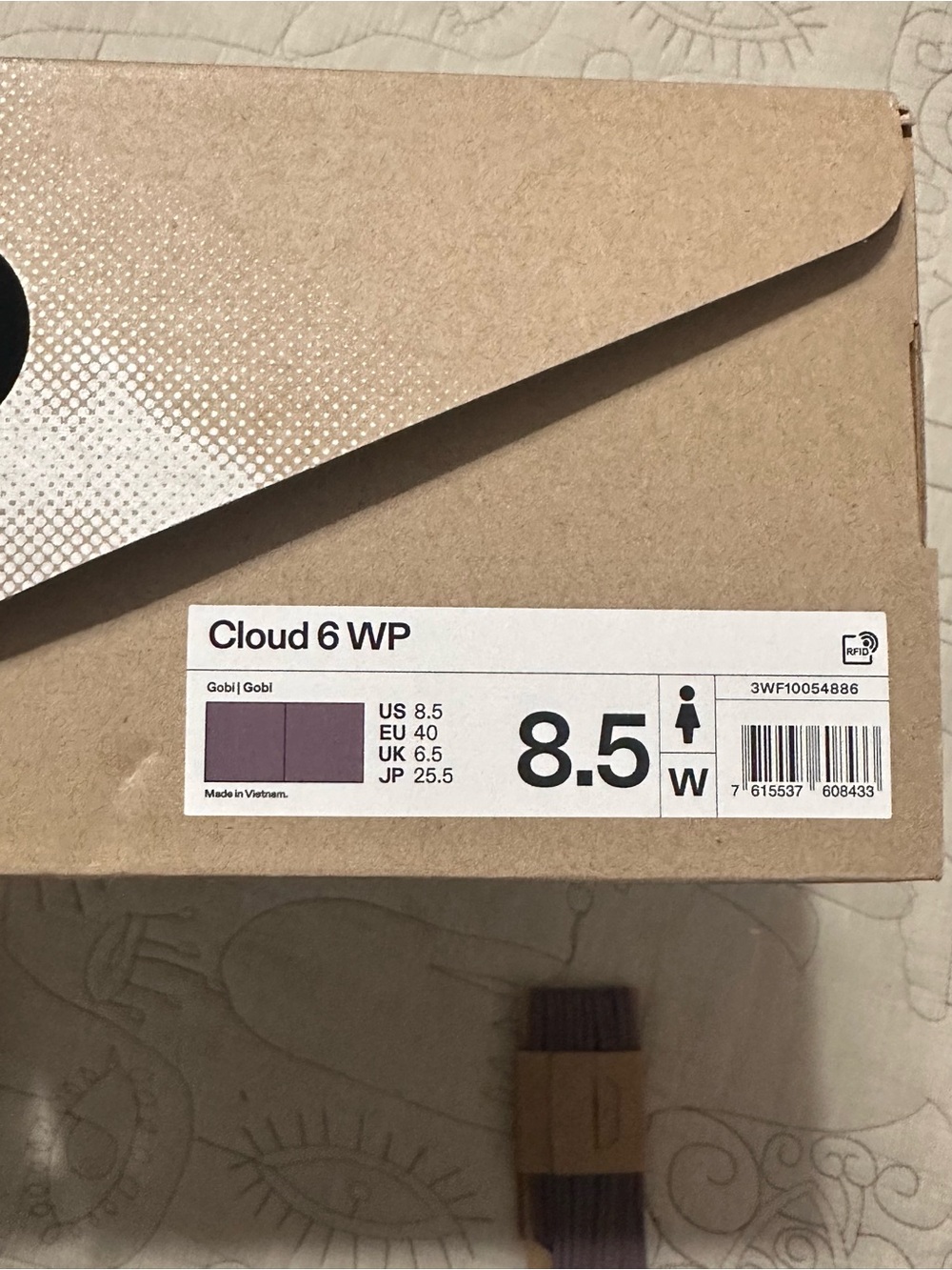 On Running Cloud 6 Waterproof Sneakers Gobi/Gobi Purple Women’s 8.5 NIB - Picture 12 of 12